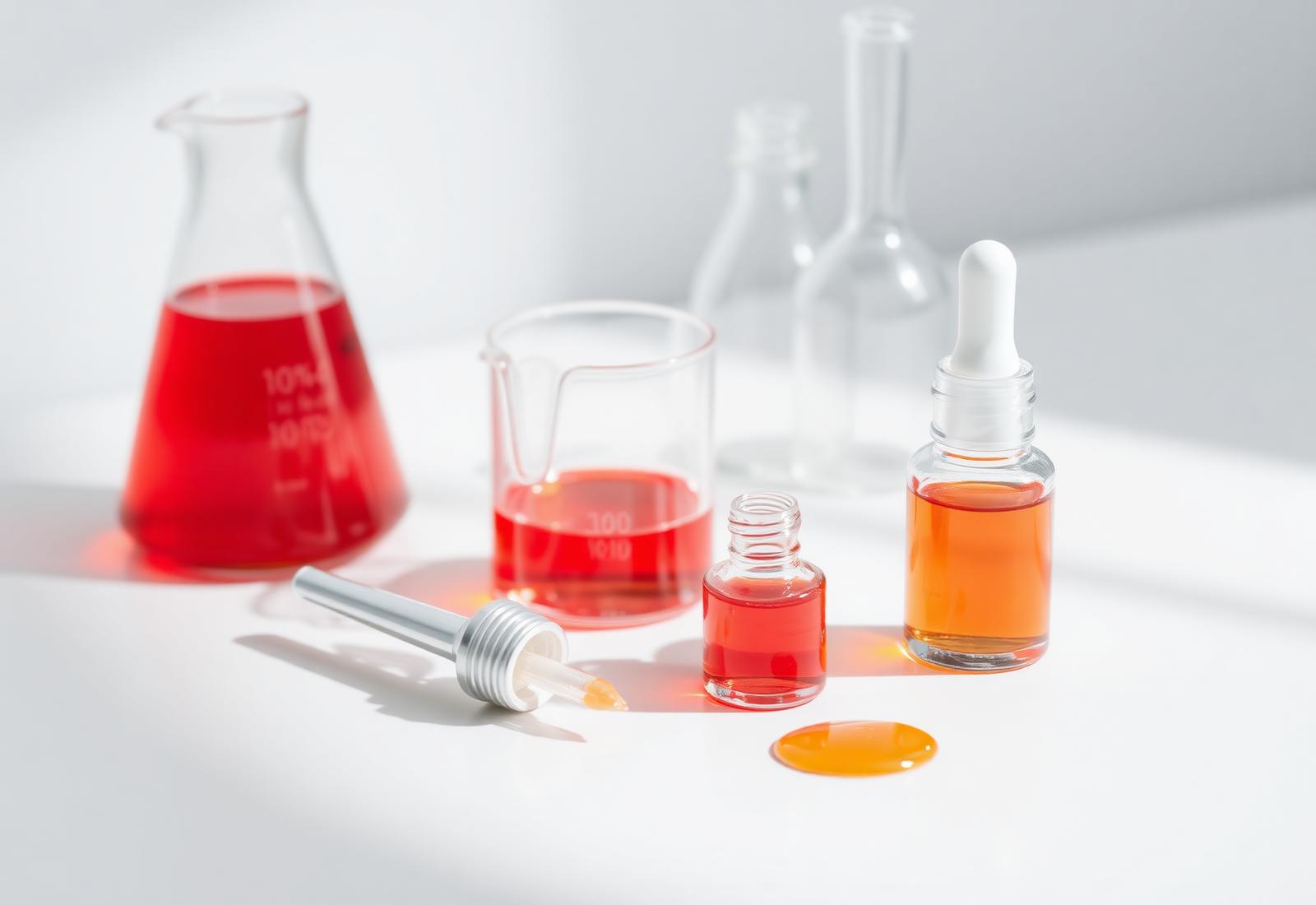 Lab beakers and pipette